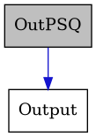 digraph {
    graph [bgcolor="#00000000"]
    node [shape=rectangle style=filled fillcolor="#FFFFFF" font=Helvetica padding=2]
    edge [color="#1414CE"]
    "1" [label="OutPSQ" tooltip="OutPSQ" fillcolor="#BFBFBF"]
    "2" [label="Output" tooltip="Output"]
    "1" -> "2" [dir=forward tooltip="public-inheritance"]
}